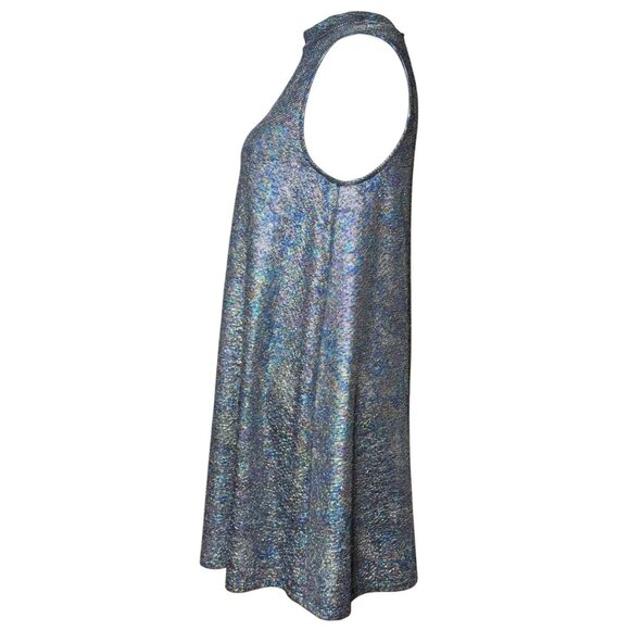 Everly Womens Size S Sleeveless Shimmer Black Blue Pink Metallic Dress Stretch - Picture 3 of 9